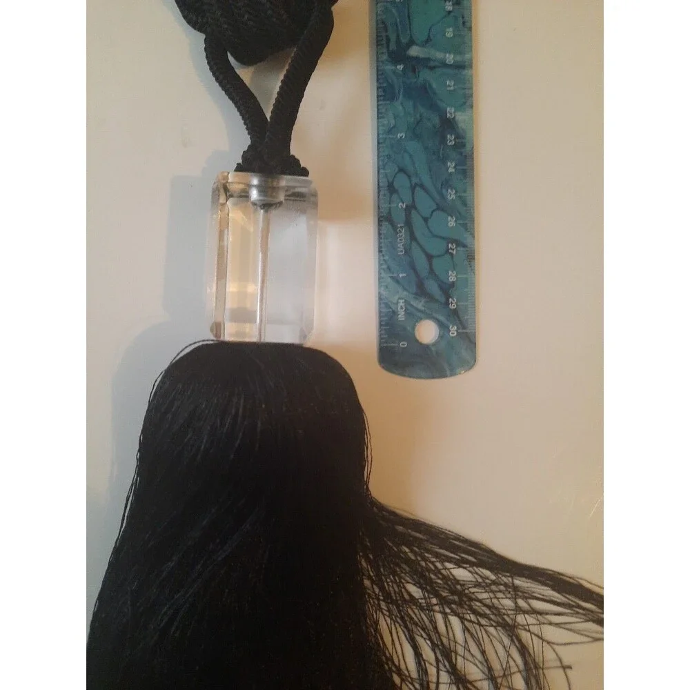 Black Tassels/ Tie Backs acrylic square Accent (Set Of Two)